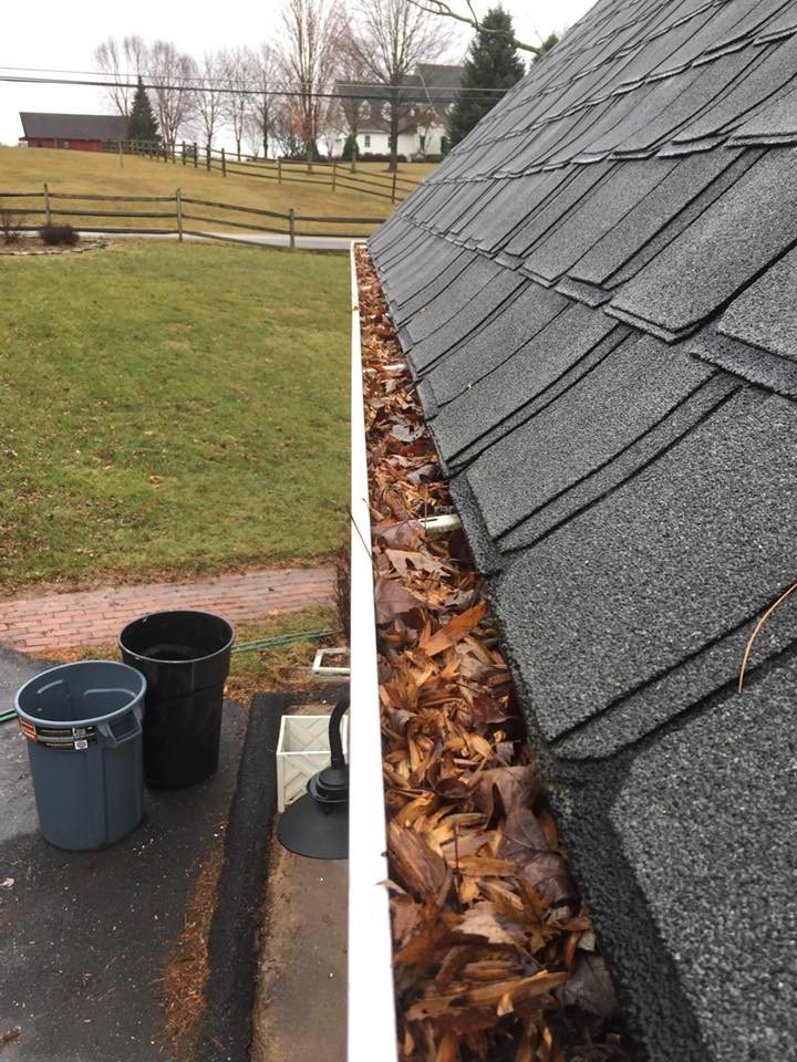 before gutter cleaning in olney, MD